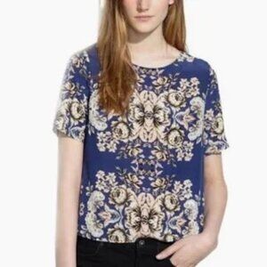 Madewell Flower Pattern Silk T-shirt